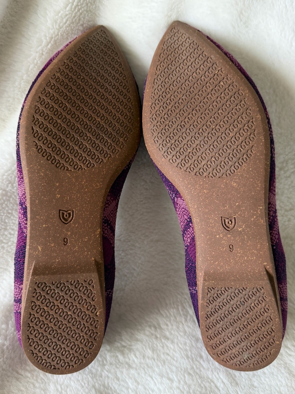 Rothy's The Point II Flats Purple Plaid Pointed Toe Knit Ballet Flat EUC Size 9 - Picture 7 of 11